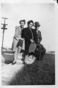 James Harold Kirk Sr. on the right with my  Loretta on the left and Lilly Goebel in the middle.